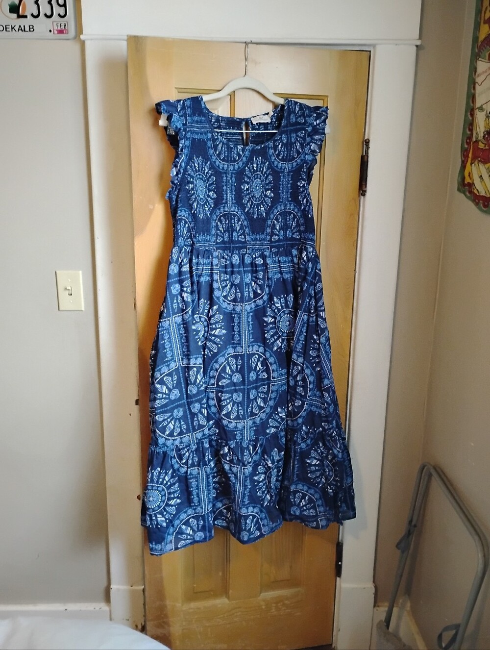 Vineyard Vines Scarf Print Midi Dress, L